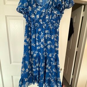 Shoshanna Midi blue and white  floral dress